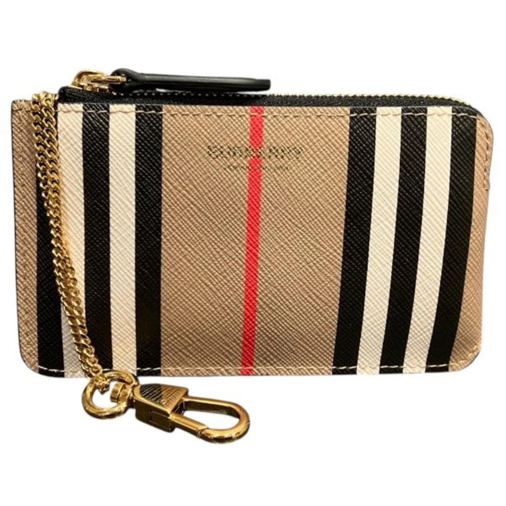 Burberry Icon Stripe PVC Wallet Coin Purse Unisex